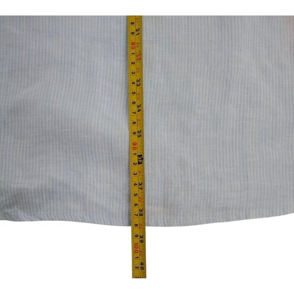 Tahari Women's Sky Blue Stripe, Linen Blouse, Size 3X, European grown linen. - Picture 7 of 7